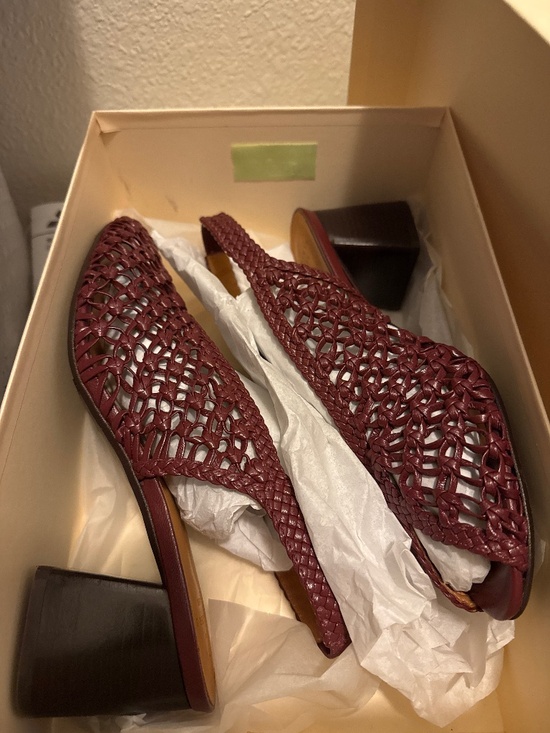 Sezane Shoes - Sezane Enora Sandals Shiny Braided Bordeaux - Size 40